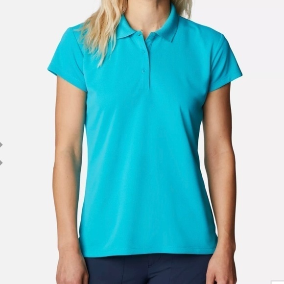 Women’s PFG Innisfree™ Columbia Short Sleeve Polo size small Ocean Teal - Picture 1 of 6